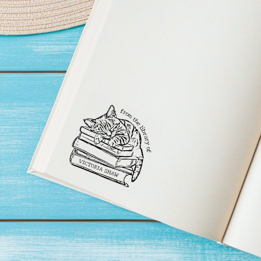 Schattigee kat uit de bibliotheek van Bladwijzer Rubberstempel