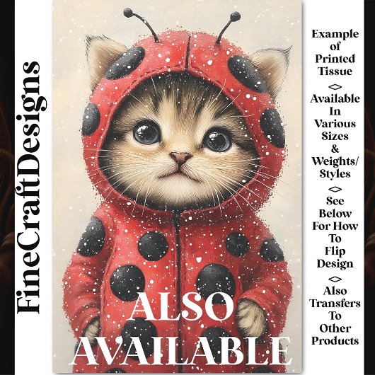 Schattigee kat verkleed als lieveheersbeestje AK3F Tissuepapier