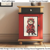 Schattigee kat verkleed als lieveheersbeestje AK3F Tissuepapier