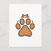 Schattigee kat verstopt zich in pootafdruk - Illus Briefkaart (Voorkant)