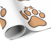 Schattigee kat verstopt zich in pootafdruk - Illus Cadeaupapier (Rol Hoek)