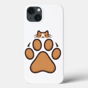 Schattigee kat verstopt zich in pootafdruk - Illus Case-Mate iPhone Case
