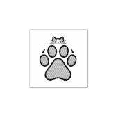 Schattigee kat verstopt zich in pootafdruk - Illus Rubberstempel (Afrduk)