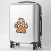 Schattigee kat verstopt zich in pootafdruk - Illus Sticker (Koffer)