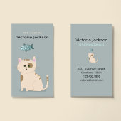 Schattigee Kat Vis l Huisdier Zitdiensten Zorg Pau Visitekaartje