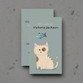 Schattigee Kat Vis l Huisdier Zitdiensten Zorg Pau Visitekaartje