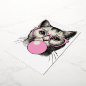 Schattigee kat voor vrouwen Funny Cat Love Folie Uitnodiging (Gedraaid)