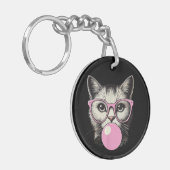 Schattigee kat voor vrouwen Funny Cat Lovers Sleutelhanger (Voorkant Links)