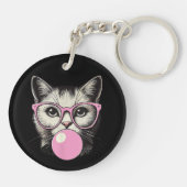 Schattigee kat voor vrouwen Funny Cat Lovers Sleutelhanger (Achterkant)