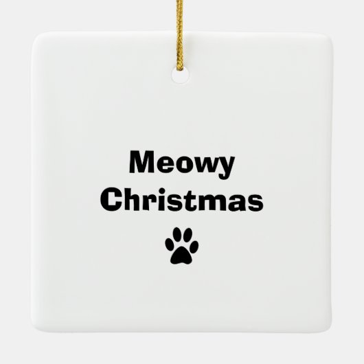 Schattigee kat vrolijk kerstfeest Ornament (Achterkant)