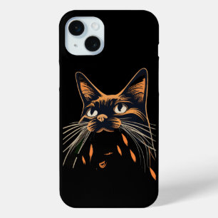 Schattigee kat waarnemingen grappige kat liefhebbe iPhone 15 mini hoesje