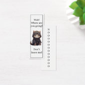 Schattigee kat wachten waar ga je Bladwijzer Mini Visitekaartjes