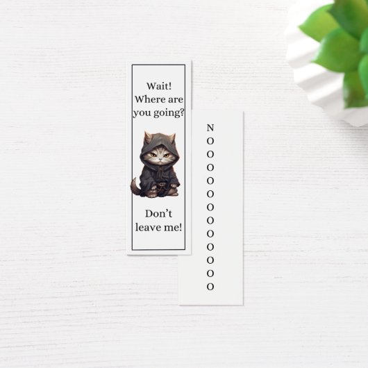 Schattigee kat wachten waar ga je Bladwijzer Mini Visitekaartjes (Bureau)