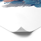 Schattigee Kat Waterverf Schilderen met Floral Spl Poster (Hoek)