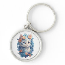 Schattigee Kat Waterverf Schilderen met Floral Spl