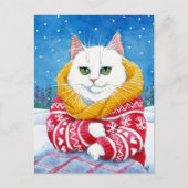 Schattigee kat witte kerst Maine Coon briefkaart (Voorkant)