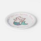 Schattigee kat zeemeermin meisje verjaardag meowma papieren bordje (Gekanteld)