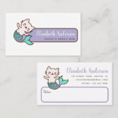 Schattigee Kat Zeemeermin Meowmaid Mama Bellen Spe Visitekaartje (Voorkant / Achterkant)