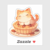 Schattigee kat zittend op een Pecan Pie Sticker (Vel)
