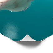 Schattigee Kat Zwemmen Duiken Onderwater in Zwemba Perfect Poster (Hoek)