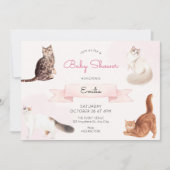 Schattigee katten baby shower kaart (Voorkant)