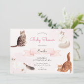 Schattigee katten baby shower kaart (Staand voorkant)