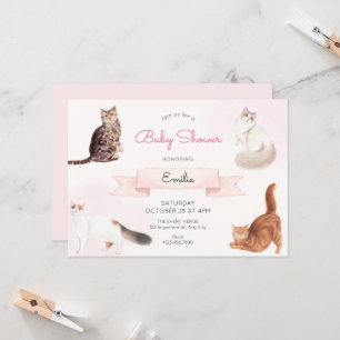 Schattigee katten baby shower kaart