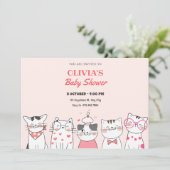 Schattigee katten baby shower kaart (Staand voorkant)