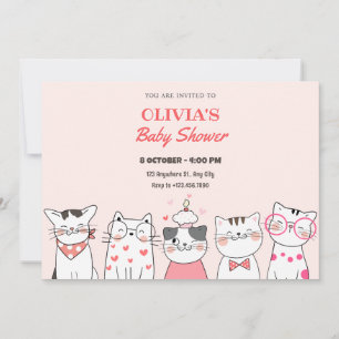 Schattigee katten baby shower kaart