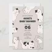 Schattigee katten baby shower kaart (Voorkant)