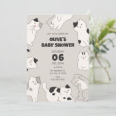 Schattigee katten baby shower kaart (Staand voorkant)