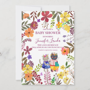Schattigee katten Baby shower uitnodiging