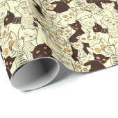 Schattigee katten behangpatroon cadeaupapier (Rol Hoek)