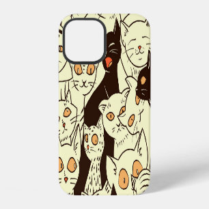 Schattigee katten behangpatroon iPhone 12 hoesje