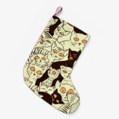 Schattigee katten behangpatroon kleine kerstsok (Voorkant (Hangend))