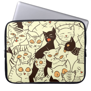Schattigee katten  behangpatroon laptop sleeve