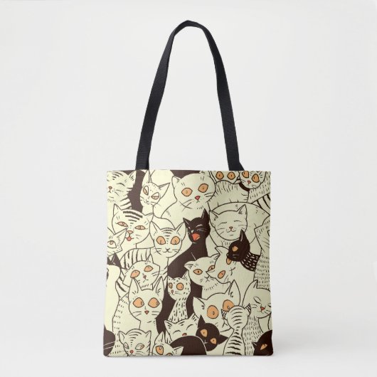 Schattigee katten  behangpatroon tote bag (Voorkant)