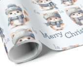 Schattigee Katten Blue Fa La Merry Christmas Cadeaupapier (Rol Hoek)