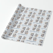 Schattigee Katten Blue Fa La Merry Christmas Cadeaupapier (Uitgerold)