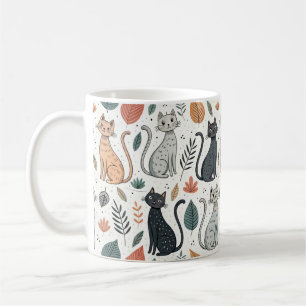 Schattigee Katten Boho Mooie Huisdieren Retro Mand Koffiemok