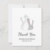 Schattigee Katten Cartoon Tekening Bruiloft Bedankkaart (Voorkant)