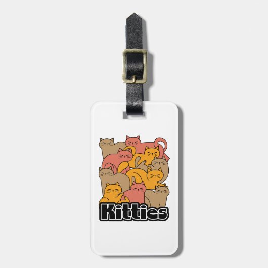 Schattigee Katten Design - Schattige Cat Art Bagagelabel (Voorkant verticaal)