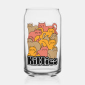 Schattigee Katten Design - Schattige Cat Art Blikvorm Glas (Voorkant)