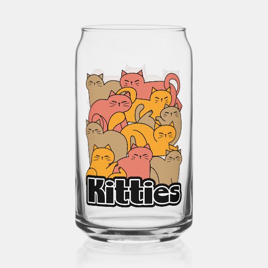 Schattigee Katten Design - Schattige Cat Art Blikvorm Glas (Voorkant)