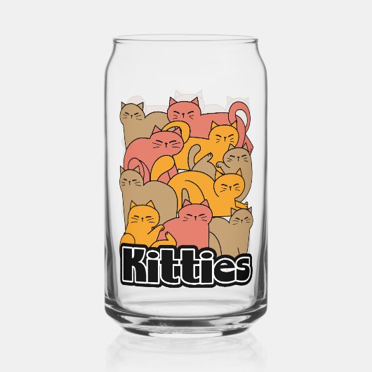 Schattigee Katten Design - Schattige Cat Art Blikvorm Glas (Achterkant)
