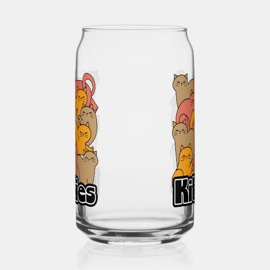 Schattigee Katten Design - Schattige Cat Art Blikvorm Glas (Links)