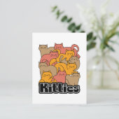 Schattigee Katten Design - Schattige Cat Art Briefkaart (Staand voorkant)
