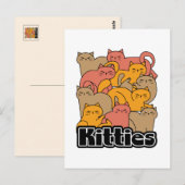Schattigee Katten Design - Schattige Cat Art Briefkaart (Voorkant / Achterkant)