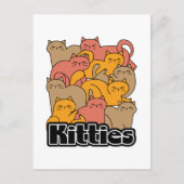 Schattigee Katten Design - Schattige Cat Art Briefkaart (Voorkant)