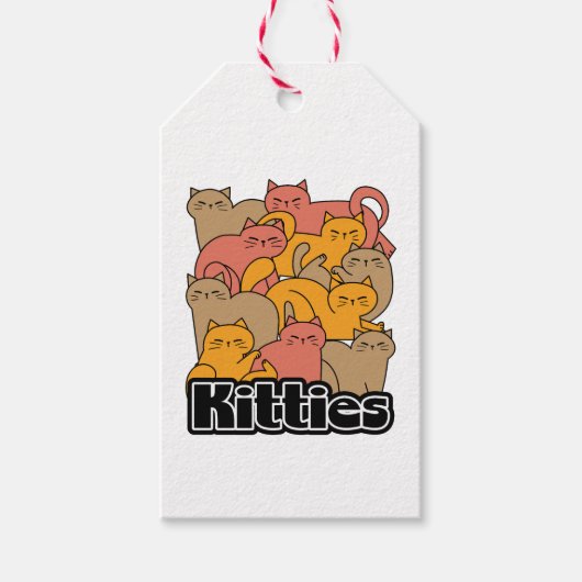 Schattigee Katten Design - Schattige Cat Art Cadeaulabel (Voorkant)